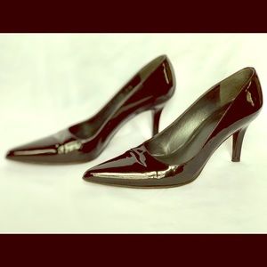 Stuart weitzman pointy black shiny heels